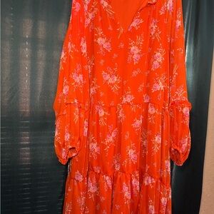 Floral Orange Women's Dress